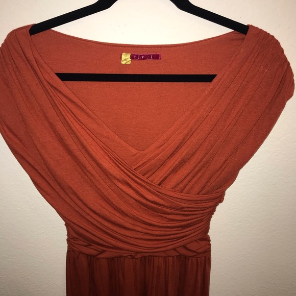 Anthropologie Velvet Cap-sleeve Orange Dress - Picture 8 of 8